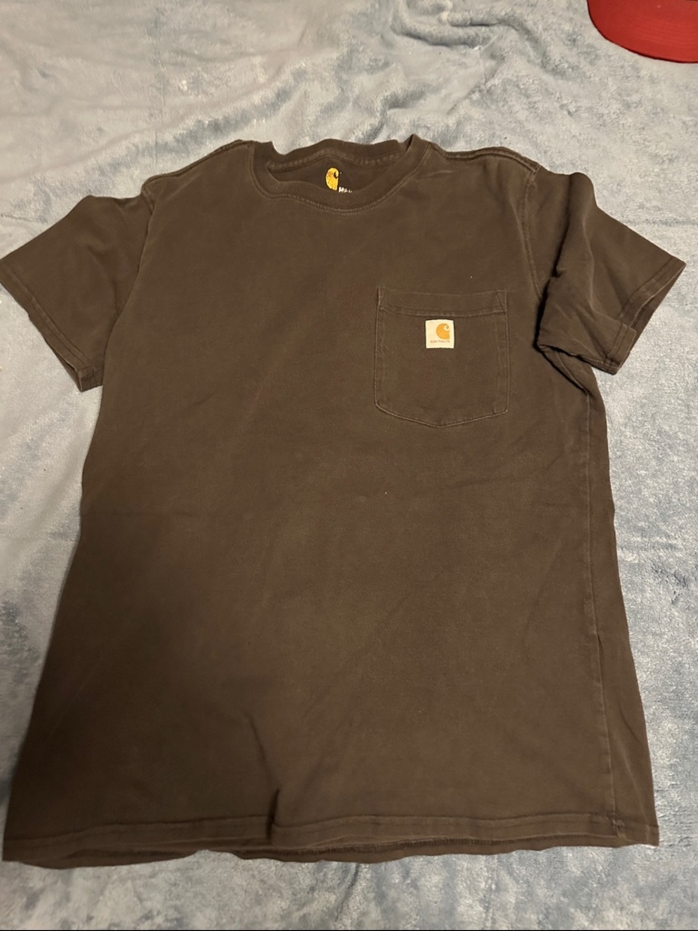 Carhartt Brown Short Sleeve Pocket Tee with Logo Patch